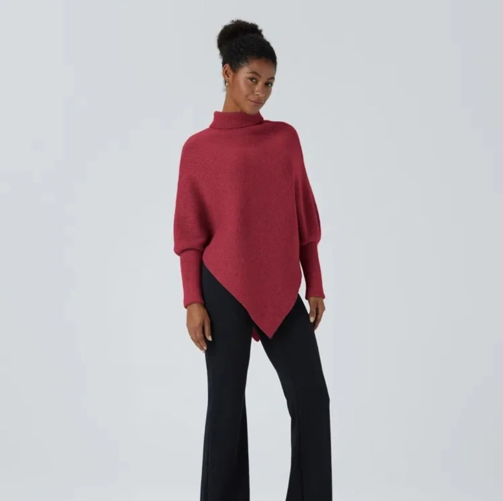 Halara High Neck Long Sleeve Asymmetric Hem Work Sweater - Picture 5 of 12